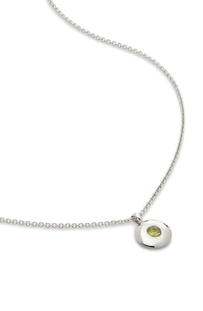 Monica Vinader Sterling Silver August Birthstone Necklace Adjustable 41-46cm/16-18' Peridot