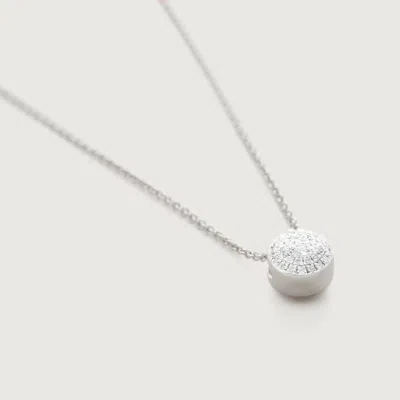 Monica Vinader Ava Diamond Button Necklace, Sterling Silver In Metallic