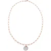 Monica Vinader Ava Diamond Disc Pendant Necklace In 18k Rose Gold Vermeil/diamond