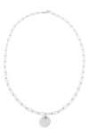Monica Vinader Ava Diamond Disc Pendant Necklace In Sterling Silver/diamond