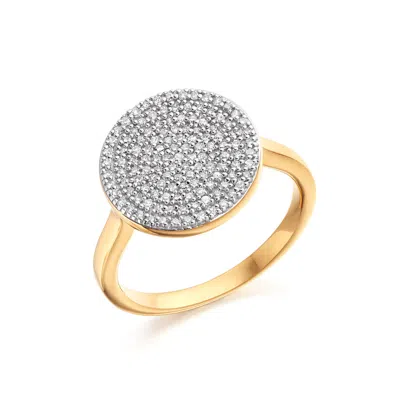 Monica Vinader Ava Diamond Disc Ring, Gold Vermeil On Silver