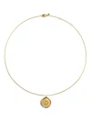 Monica Vinader Initial Stamp Pendant Necklace In Gold