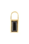 Monica Vinader Baguette Black Spinel Hoop Charm In Gold