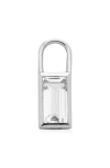 Monica Vinader Baguette Quartz Charm Pendant In Silver