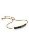 Monica Vinader Baja Facet Slider Bracelet In Gold/labradorite