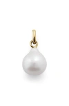 Monica Vinader Baroque Pearl Charm In Gold