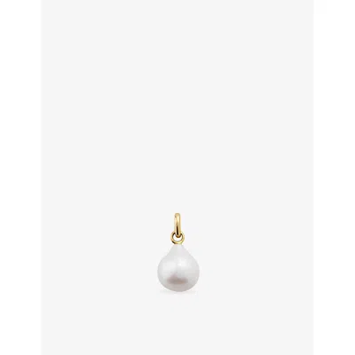 Monica Vinader Baroque Pearl Small 18ct Yellow-gold Vermeil And Pearl Pendant In White