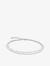 Monica Vinader Womens Silver Beaded Double Chain Sterling Silver Anklet In Silver