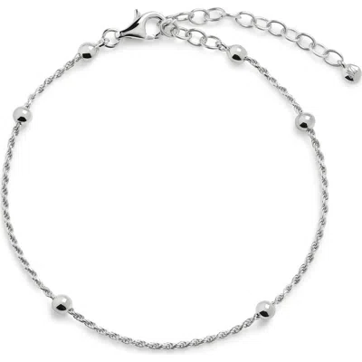 Monica Vinader Beaded Rope Chain Bracelet In Silver