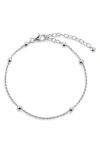 Monica Vinader Sterling Silver Beaded Rope Chain Bracelet In Sterling Silver