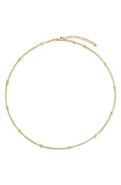 Monica Vinader Beaded Rope Chain Necklace In 18ct Gold Vermeil