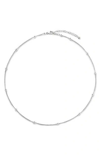 Monica Vinader Beaded Rope Chain Necklace In Metallic