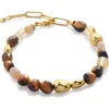 Monica Vinader Beaded Stone Bracelet In Gold