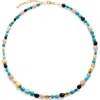 Monica Vinader Beaded Stone Necklace In Multi