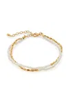 Monica Vinader Gold Mini Nugget Pearl Beaded Bracelet Pearl In Gold