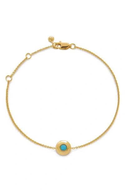 Monica Vinader Bezel Birthstone Station Bracelet In Gold