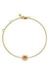 Monica Vinader Bezel Birthstone Station Bracelet In Gold