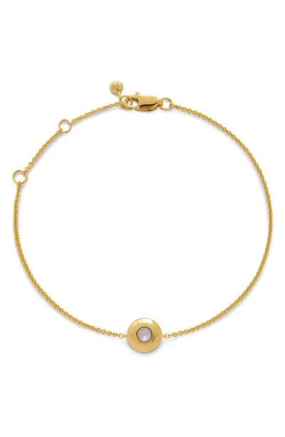 Monica Vinader Bezel Birthstone Station Bracelet In Gold