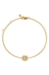 Monica Vinader Bezel Birthstone Station Bracelet In April/lab Grown Diamond/gold