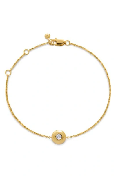 Monica Vinader Bezel Birthstone Station Bracelet In April/lab Grown Diamond/gold