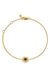 Monica Vinader Bezel Birthstone Station Bracelet In July/ruby/gold
