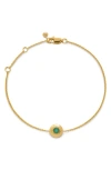 Monica Vinader Bezel Birthstone Station Bracelet In May/emerald/gold