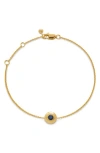Monica Vinader Bezel Birthstone Station Bracelet In September/blue Sapphire/gold
