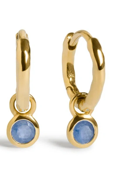 Monica Vinader Birthstone Huggie Hoop Earrings In Metallic