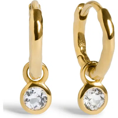 Monica Vinader Birthstone Huggie Hoop Earrings In Multi