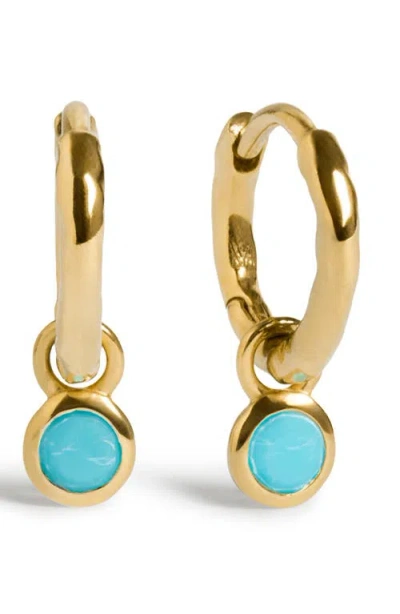 Monica Vinader Birthstone Huggie Hoop Earrings In Pattern