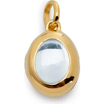 Monica Vinader Birthstone Locket Pendant In Gold