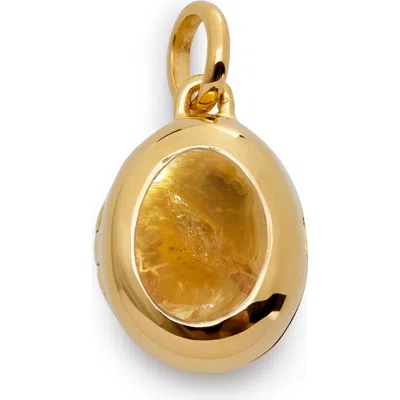 Monica Vinader Birthstone Locket Pendant In Gold