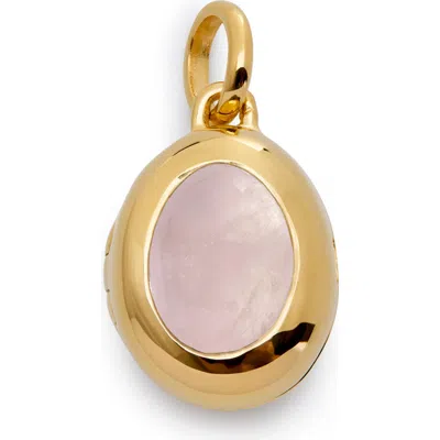 Monica Vinader Birthstone Locket Pendant In Gold