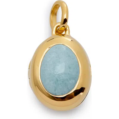 Monica Vinader Birthstone Locket Pendant In Gold