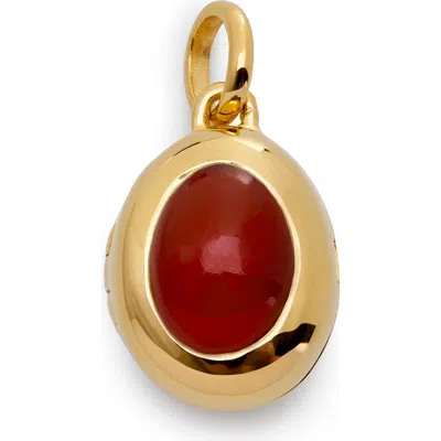 Monica Vinader Birthstone Locket Pendant In Gold