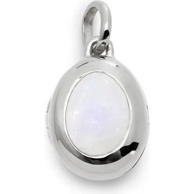 Monica Vinader Birthstone Locket Pendant In Gray
