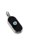 Monica Vinader Sterling Silver Gemstone Tablet Pendant Charm Black Onyx In Sterling Silver/black Onyx