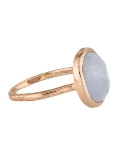 Pre-owned Monica Vinader Blue Lace Agate Siren Cocktail Ring In Multi