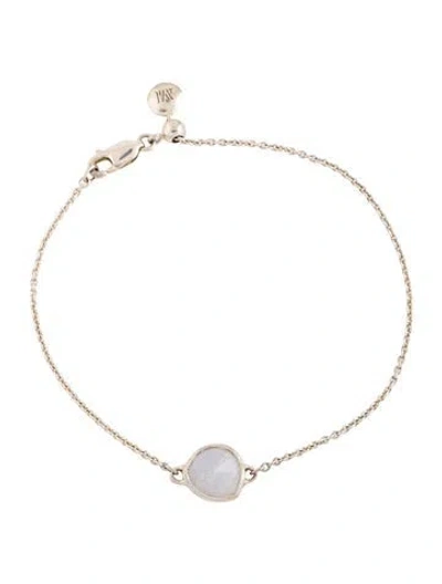 Pre-owned Monica Vinader Blue Lace Agate Siren Nugget Bracelet, 7.25" In Multicolor
