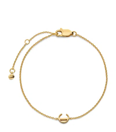 Monica Vinader C Initial Chain Bracelet In Gold