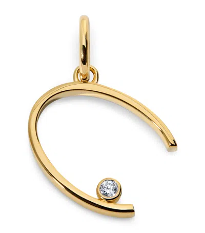 Monica Vinader C Initial Gold Vermeil And Diamond Pendant