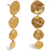Monica Vinader Gold Capri Disc Cocktail Earrings In 18ct Gold Vermeil