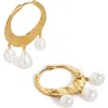 Monica Vinader Capri Freshwater Pearl Charm Hoop Earrings In Multi