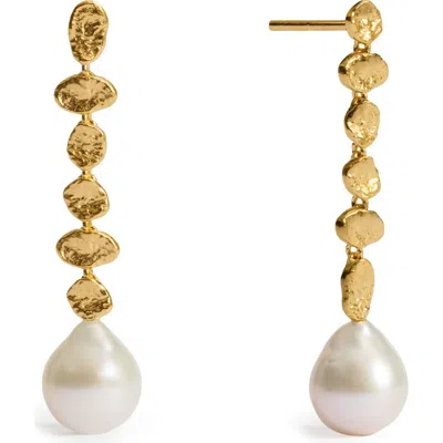 Monica Vinader Capri Freshwater Pearl Drop Earrings In Purple