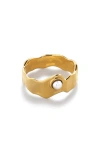 Monica Vinader Capri Freshwater Pearl Stacking Ring In Multi