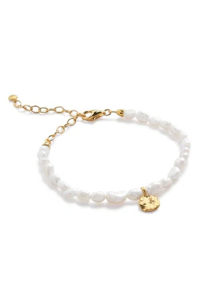 Monica Vinader Womens Yellow Gold Capri 18ct Gold-plated Vermeil Sterling-silver And Keshi-pearl Cha
