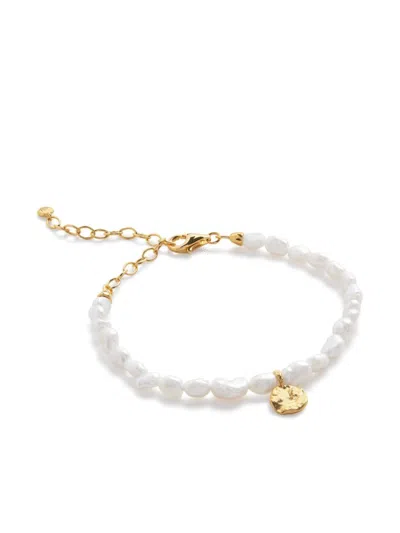Monica Vinader Womens Yellow Gold Capri 18ct Gold-plated Vermeil Sterling-silver And Keshi-pearl Cha
