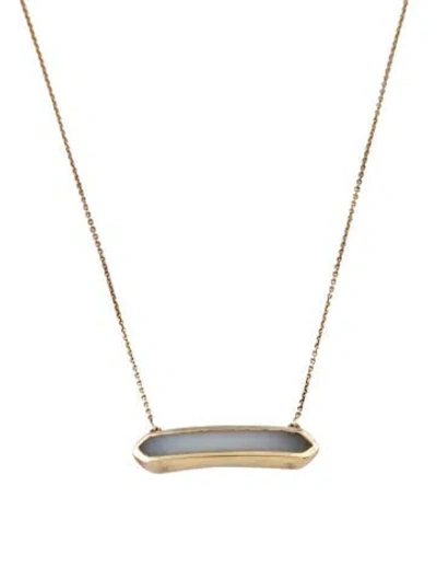 Pre-owned Monica Vinader Chalcedony Pendant Necklace In Multi