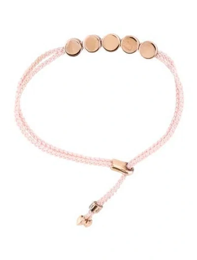Pre-owned Monica Vinader Cord Linear Bead Friendship Wrap Bracelet, 8.25" In Pink