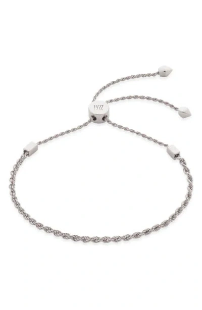Monica Vinader Corda Rope Chain Friendship Bracelet In Silver